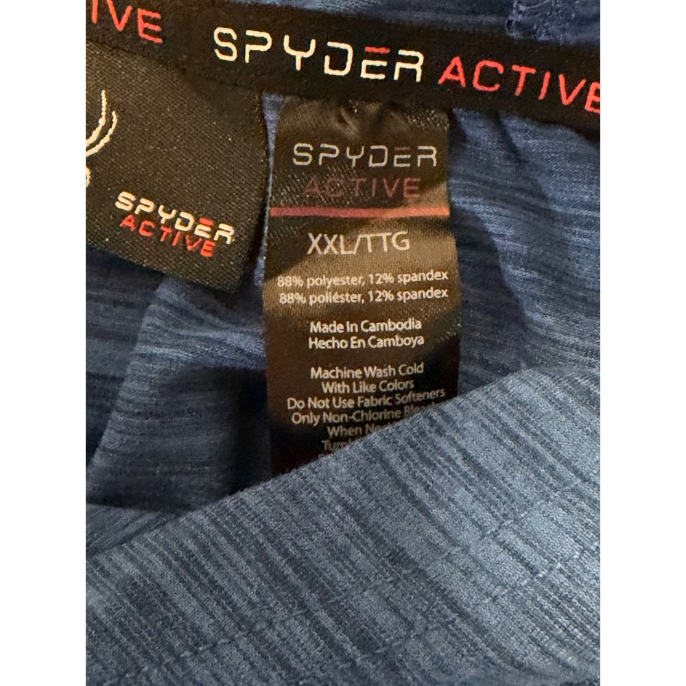 Spyder Active Mens XXL ProWeb Blue Heathered Lightweight Performance Hoodie Top - Picture 3 of 10